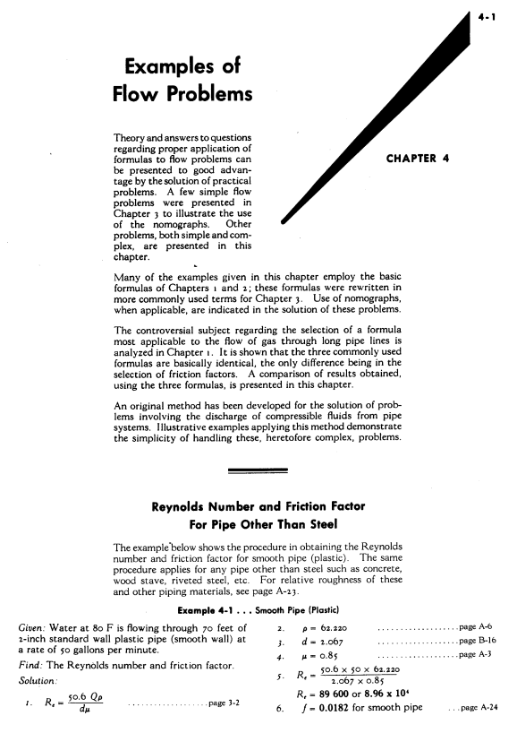 Page 4-1 of Flow of Fluids Through Valves, Fittings, and Pipe by Crane.